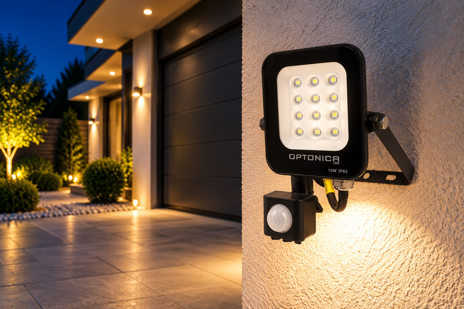 Led SMD Рефлектор ЦРН 10W 900Lm AC220-240V 90° IP65 2700K + SENSOR